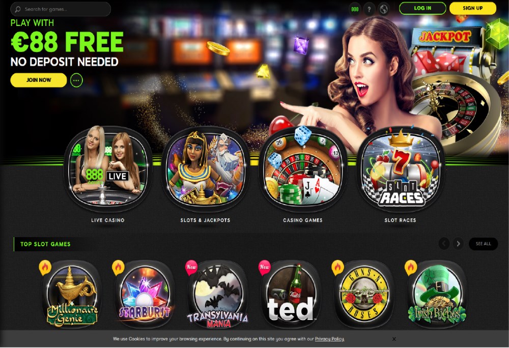 Games selection at 888casino include the top-industry games.