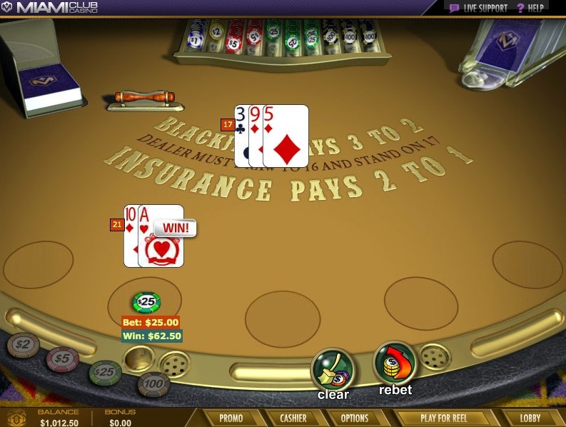 Playing Blackjack at Miami Club Casino